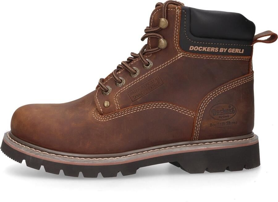 Dockers by Gerli 6 inch Boots Heren Winter Laarzen Schoenen Gevoerd Leer Bruin 23DA104
