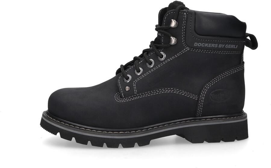 Dockers by Gerli Heren Winter Laarzen Schoenen Boots Gevoerd Leer Zwart 23DA104