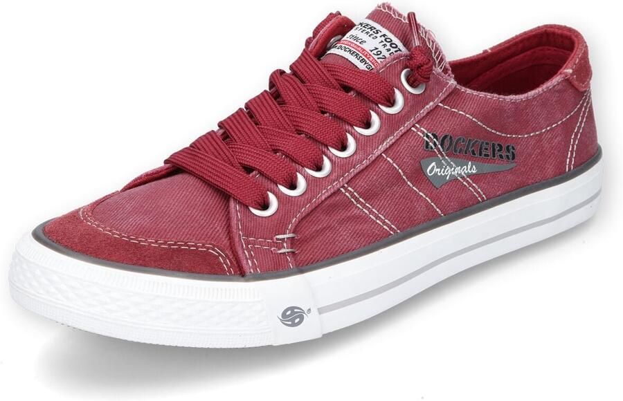 Dockers by Gerli Washed Canvas Sneaker Red Sneakers donkerrood Heren