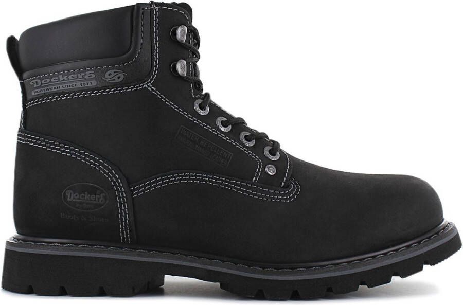 Dockers by Gerli Heren Winter Laarzen Schoenen Boots Gevoerd Leer Zwart 23DA104