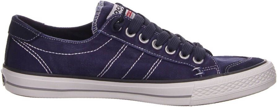 Dockers by Gerli Slip-on sneakers vrijetijdsschoen retro sneaker fake veters in coole jeanslook