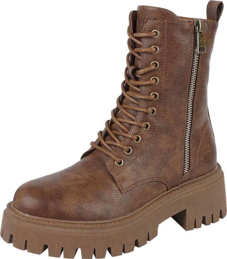 Dockers by Gerli Schnürboots Geveterde laarzen bruin PVC Dames Rock wear