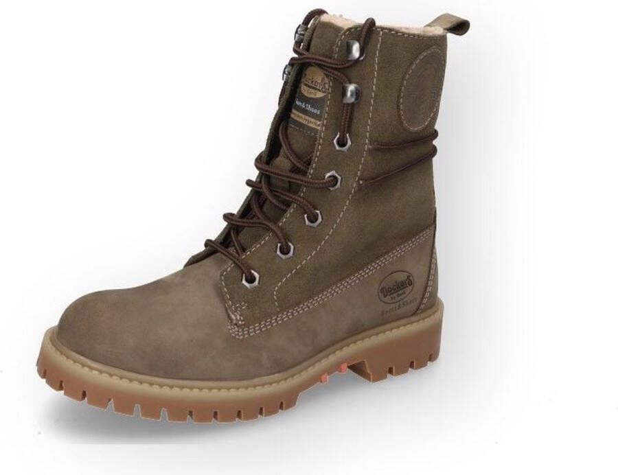 Dockers by Gerli Schnürboots Geveterde laarzen groen Leer Dames Rock wear
