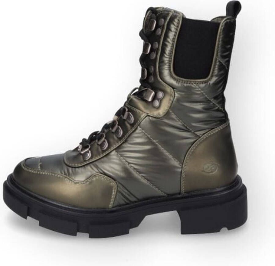Dockers by Gerli Schnürboots Geveterde laarzen groen-zwart PVC Dames Rock wear