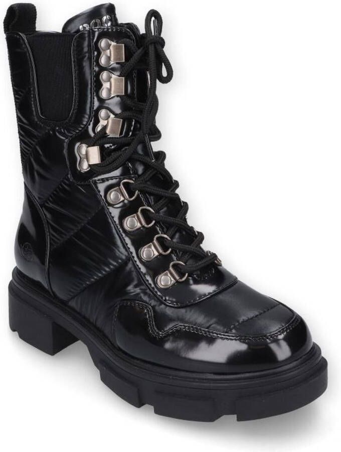 Dockers by Gerli Schnürboots Geveterde laarzen zwart PVC Dames Rock wear