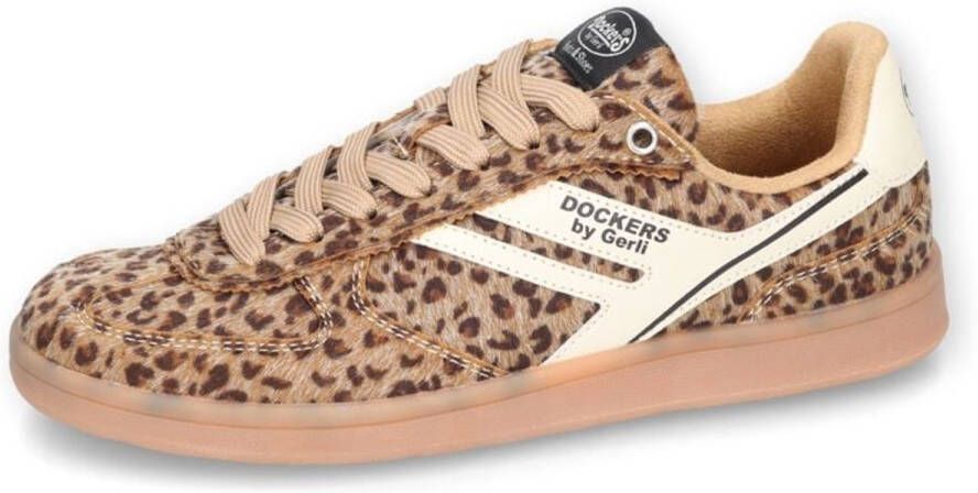 Dockers by Gerli Sneakers bruin-zwart Imitatieleer Dames Basics
