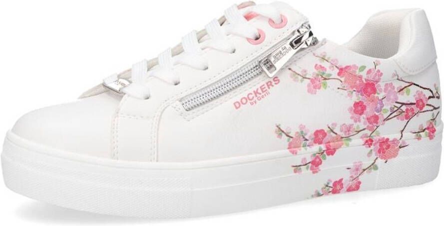Dockers by Gerli Sneakers wit-felroze Polyurethaan Dames Basics
