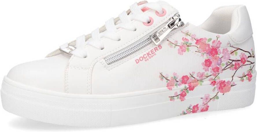Dockers by Gerli Sneakers wit-felroze Polyurethaan Dames Basics