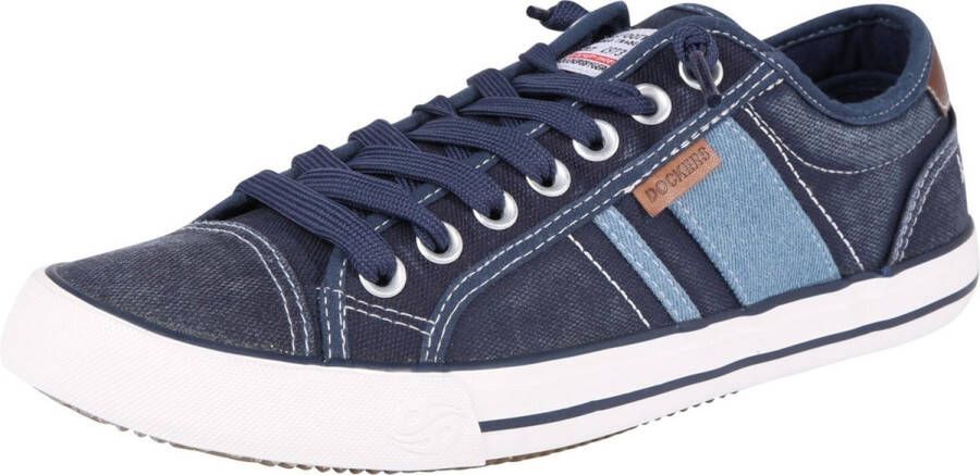 Dockers by Gerli Washed Canvas Trainers Dubbel Blauw Sneakers blauw Heren