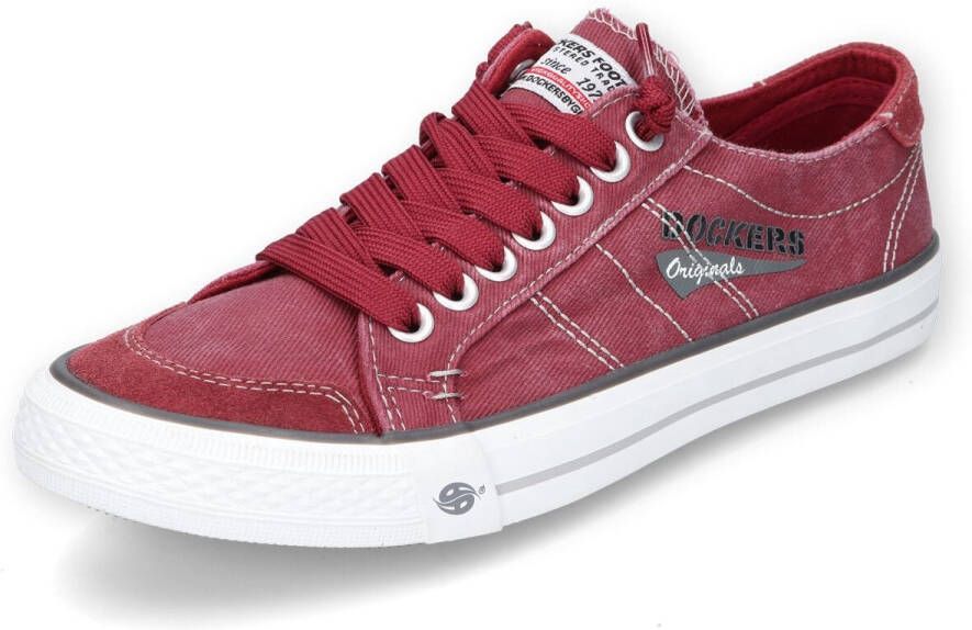 Dockers by Gerli Washed Canvas Sneaker Red Sneakers donkerrood Heren