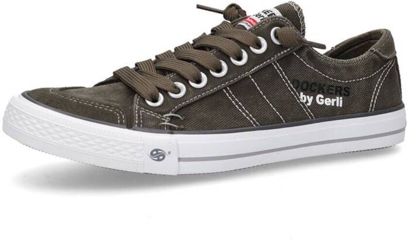 Dockers by Gerli Slip-on sneakers vrijetijdsschoen retro sneaker fake veters in coole jeanslook