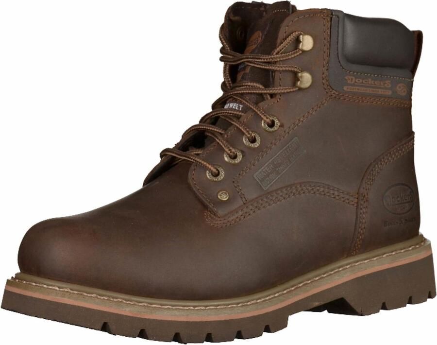 Dockers by Gerli Boots Heren Winter Laarzen Gevoerd Leer Cafe-Bruin 23DA104