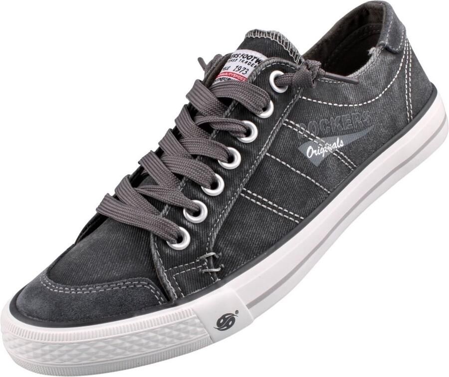 Dockers by Gerli Slip-on sneakers vrijetijdsschoen retro sneaker fake veters in coole jeanslook - Foto 2