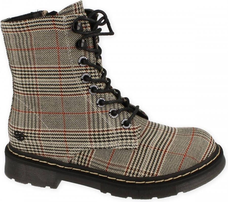 Dockers by Gerli hoge veterschoenen met een modern glencheckmotief
