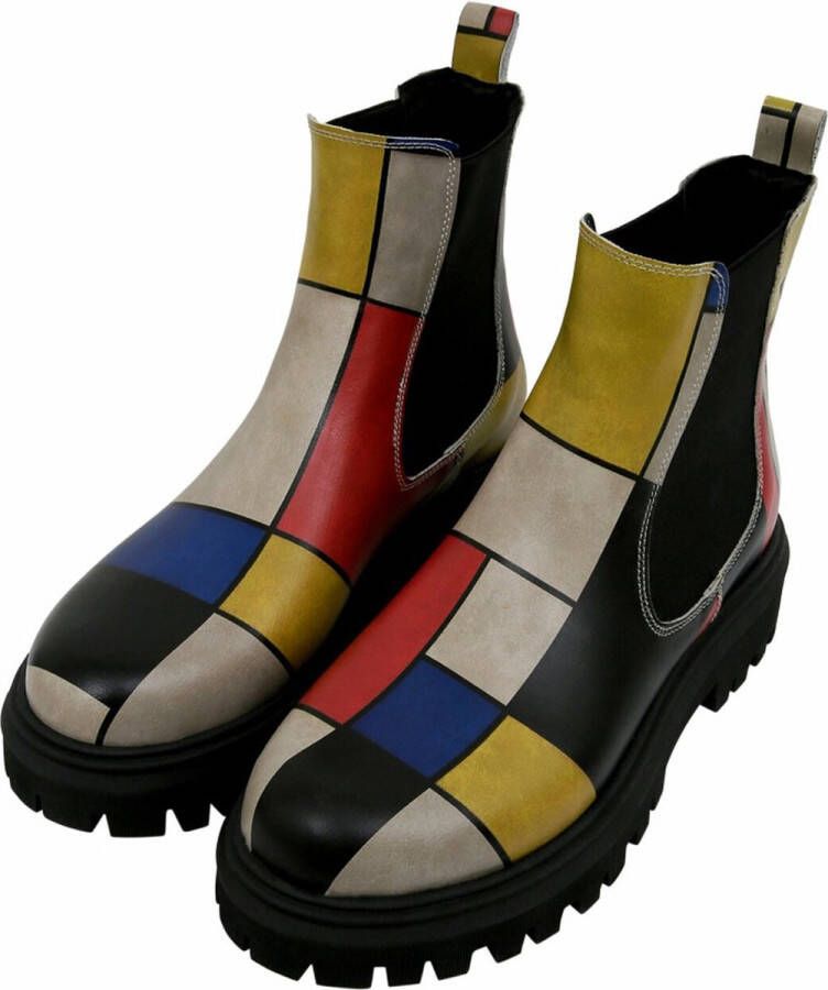 DOGO Aura Dames Laarzen Piet Mondrian Compositie