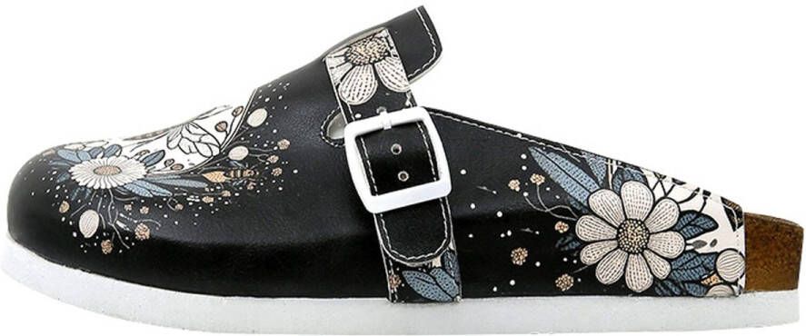 DOGO Comfie Dames Clogs-Slippers- Bee with Flowers