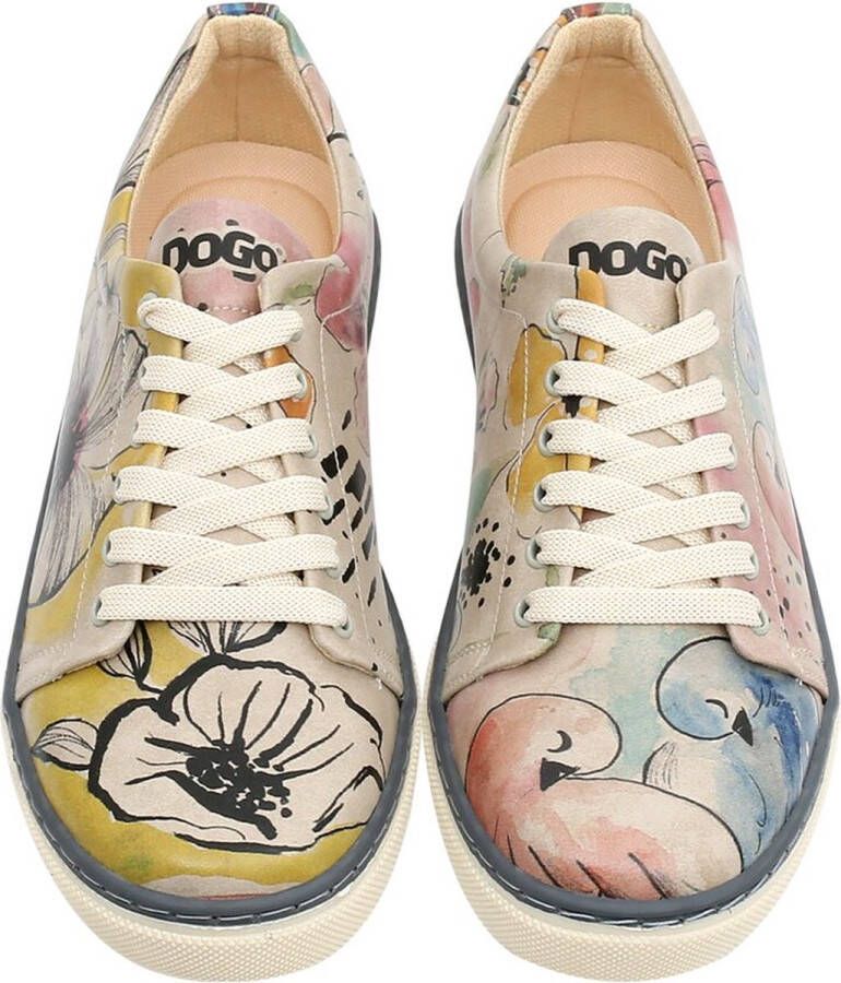 DOGO Veterschoenen A Pair of Doves vegan met kleurrijke print