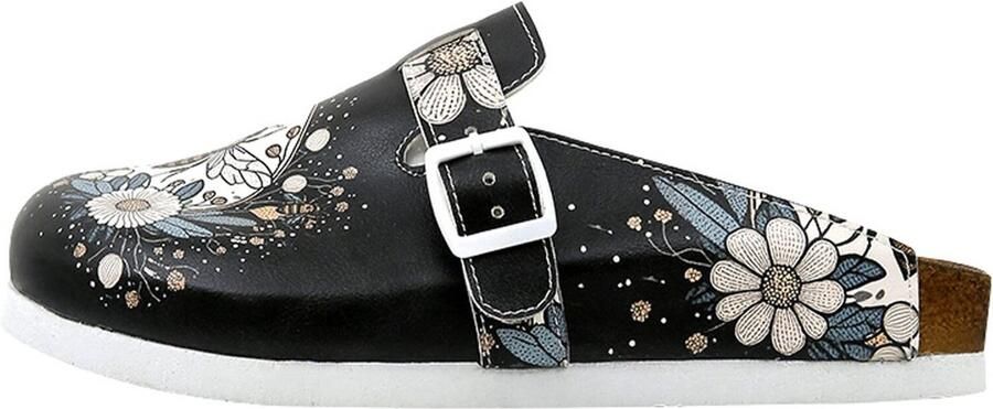 DOGO Comfie Dames Clogs-Slippers- Bee with Flowers