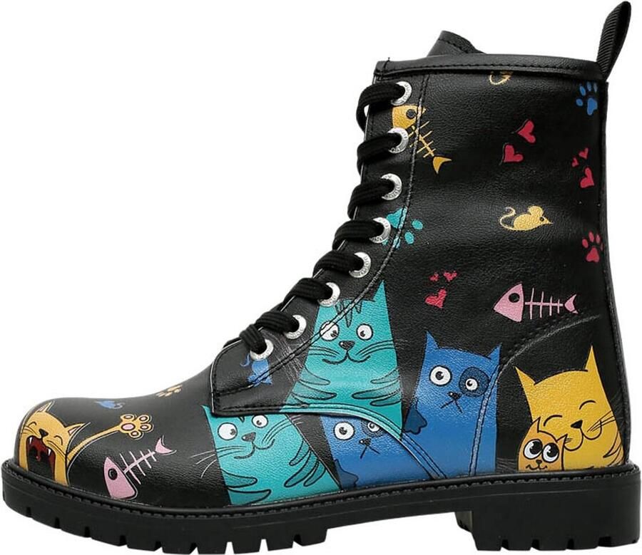 DOGO Dames Laarzen Cat Lovers BLACK