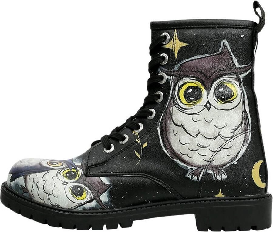 DOGO Dames Laarzen Owls Family BLACK