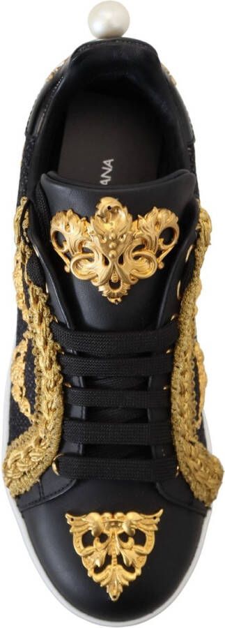 Dolce & Gabbana Leren Sneakers voor Dames Stijlvol en Praktisch Black Dames