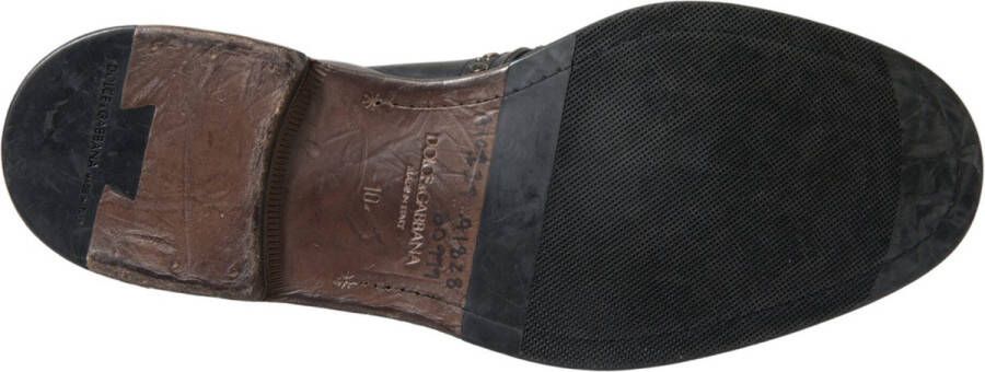 Dolce & Gabbana Elegante Monniksband Kalfsleren Schoenen Black Heren