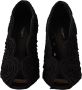 Dolce & Gabbana Zwarte Cordonetto Ricamo Pump Open Teen Schoenen Black Dames - Thumbnail 1