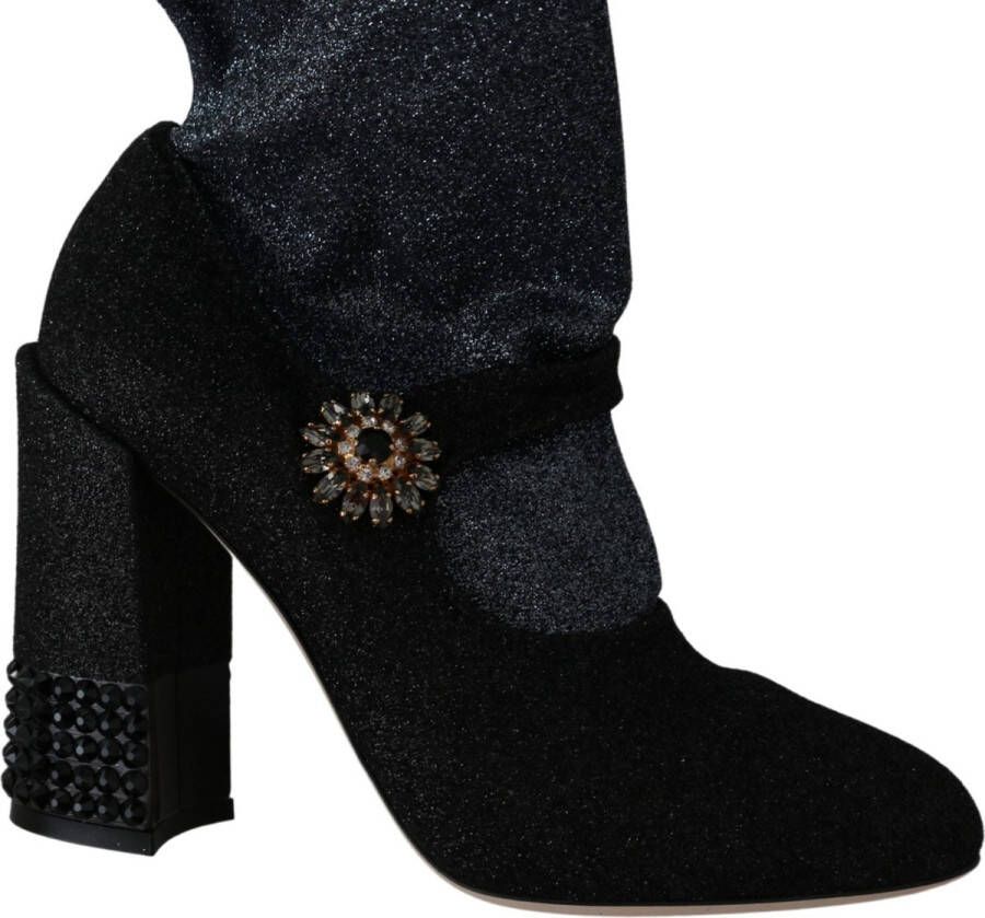 Dolce & Gabbana Zwarte Kristal Mary Janes Booties Schoenen Multicolor Dames