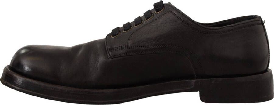 Dolce & Gabbana Black Leather Formal Lace Up Shoes
