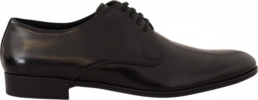 Dolce & Gabbana Black Leather Lace Up Men Dress Derby Shoes