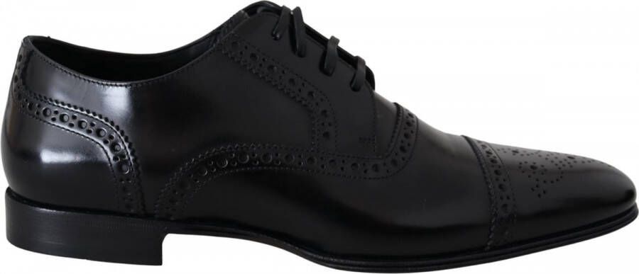 Dolce & Gabbana Zwarte Leren Oxford Wingtip Formele Schoenen Black Heren