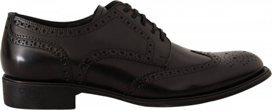 Dolce & Gabbana Zwarte Leren Oxford Wingtip Formele Schoenen Black Heren