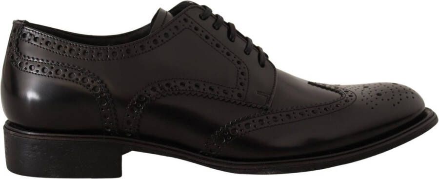 Dolce & Gabbana Leren Derbies Vetersluiting Geperforeerd Detail Black Heren