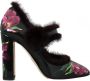 Dolce & Gabbana Luxe Zwart Paarse Tulp Bont Pumps Multicolor Dames - Thumbnail 1
