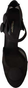 Dolce & Gabbana Black Mesh Ankle Strap Stiletto Pumps Shoes
