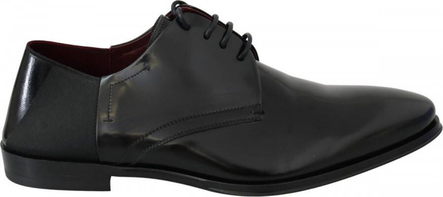 Dolce & Gabbana Elegante Zwarte Leren Derby Schoenen Black Heren