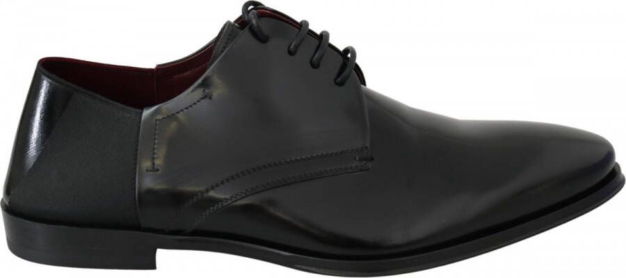 Dolce & Gabbana Black Patent Leather Lace Derby Shoes