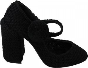 Dolce & Gabbana Pom blok hakken Mary Jane schoenen Zwart Dames