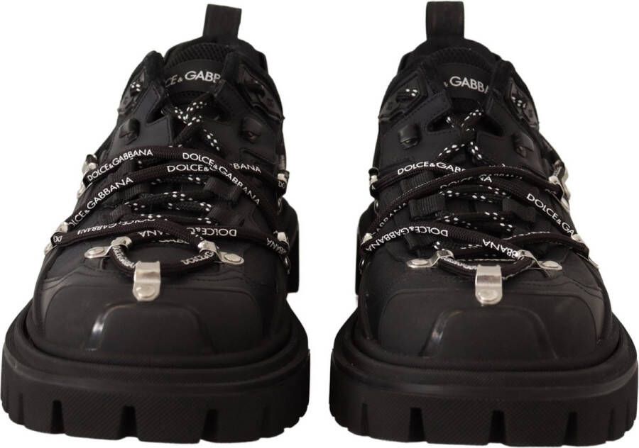 Dolce & Gabbana Black Rubber Leather Casual Sneakers Shoes