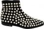 Dolce & Gabbana Zwarte Suède Enkellaarsjes met Parels Black Dames - Thumbnail 1