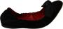 Dolce & Gabbana Black Suede Red Ballerina Flats Shoes - Thumbnail 1