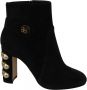 Dolce & Gabbana Zwarte Suède Korte Laarzen met Rits Black Dames - Thumbnail 1