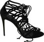 Dolce & Gabbana Zwarte Suède Band Stiletto Sandalen Black Dames - Thumbnail 1