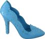 Dolce & Gabbana Blauwe Kristallen Bloemen Cinderella Hakken Blue Unisex - Thumbnail 1