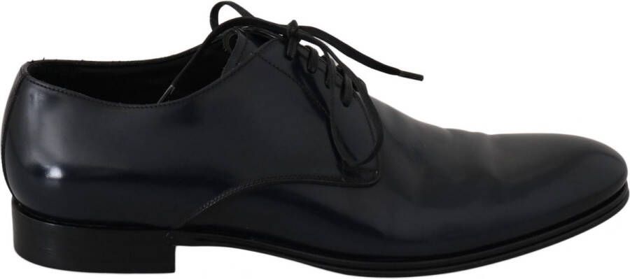 Dolce & Gabbana Blauwe Leren Formele Jurk Derby Herenschoenen Blue Heren