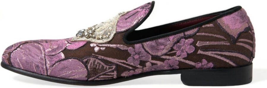 Dolce & Gabbana Bloemen Crystal Loafers Met Print Versieringen