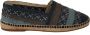 Dolce & Gabbana Blauw Grijs Slip On Buffalo Espadrille Schoenen Blue - Thumbnail 1