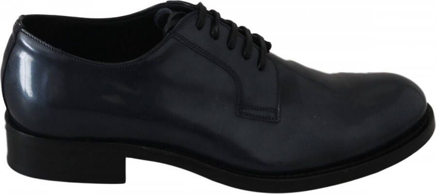 Dolce & Gabbana Blue Leather Derby Dress Formal Shoes