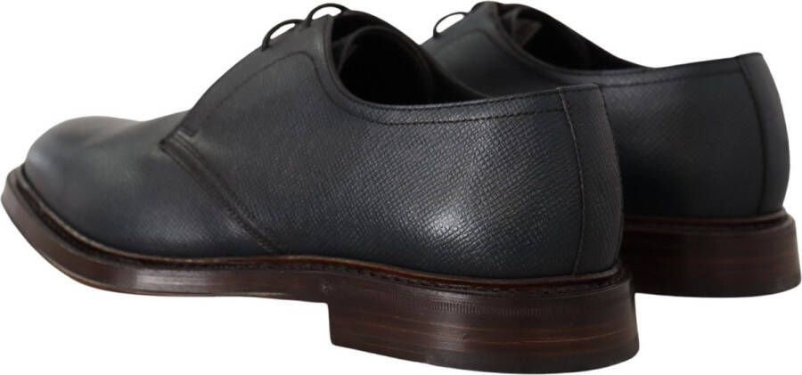 Dolce & Gabbana Blue Leather Derby Formal Shoes