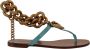 Dolce & Gabbana Blauwe Leren Devotion Platte Sandalen Blue Dames - Thumbnail 1